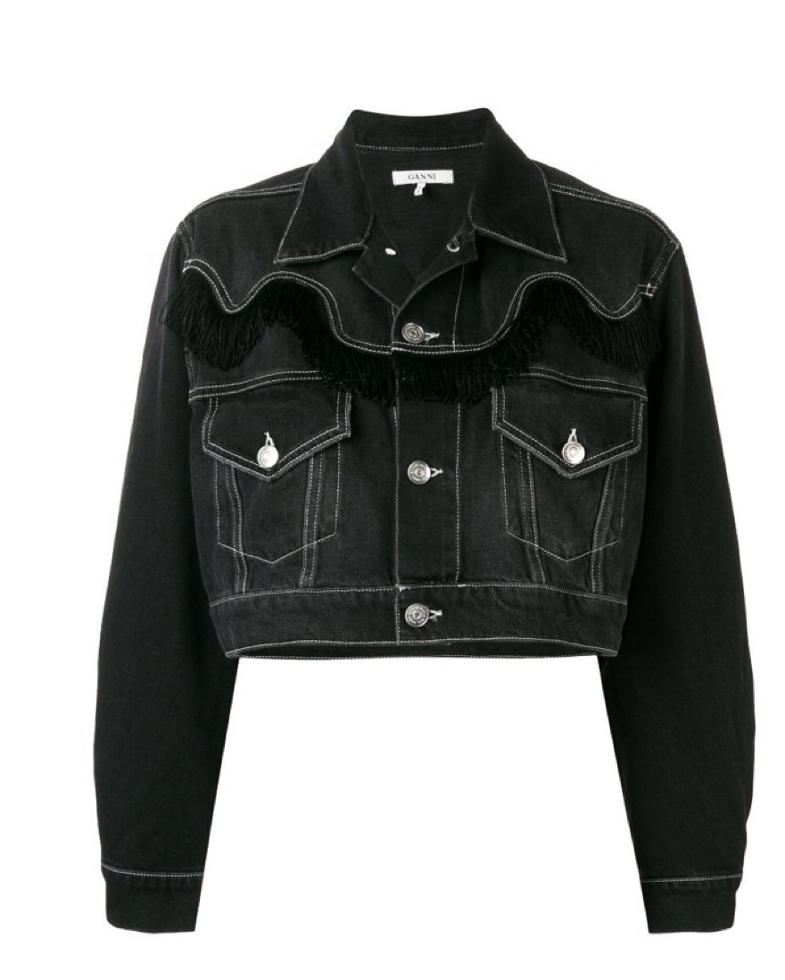 Ganni Fringe Denim Jacket by Ganni - Pickle