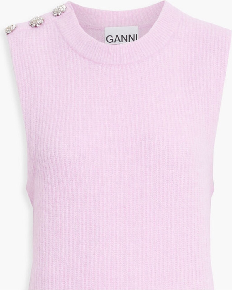 GANNI ニットベスト　ピンク ピンク系 Ganni(ガニー) ベスト・ジレ(レディース) - 海外通販の