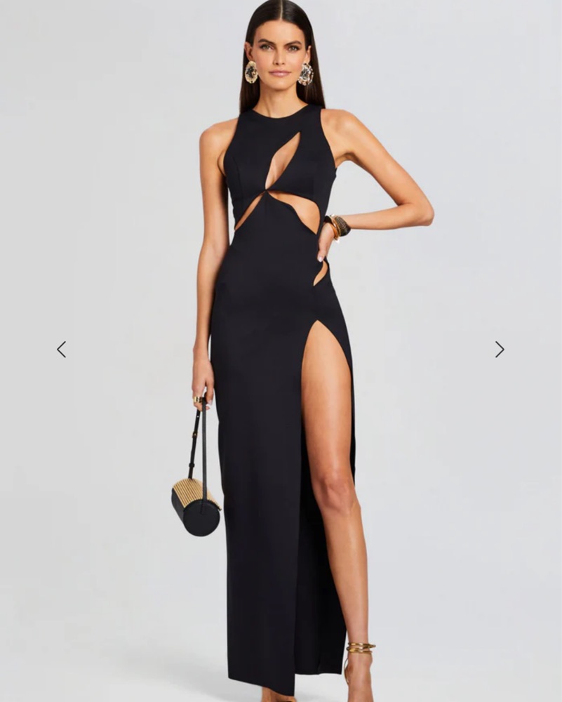 Black Stretch Cutout Maxi Dress by Retrofete - Pickle