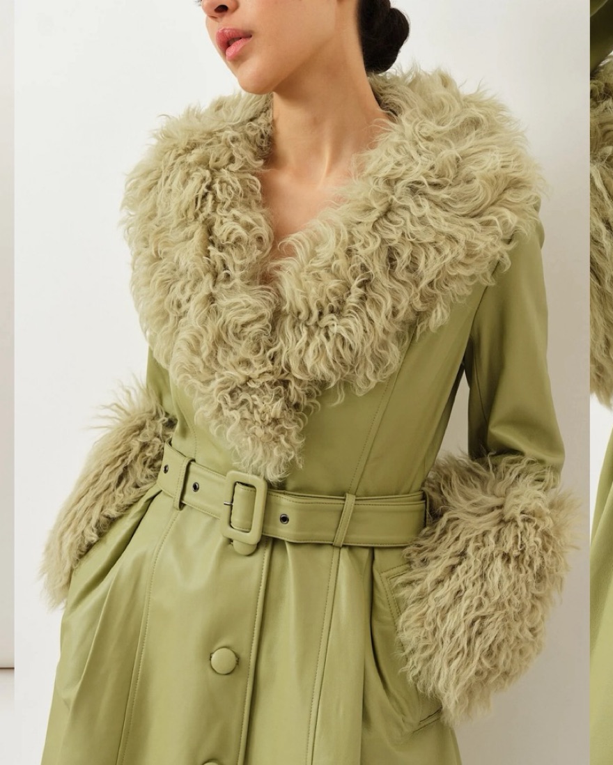 FOXY SHEARLING COAT SAGE by Saks Potts - Pickle