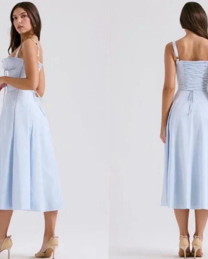 House of CB Carmen ワンピース Size S HOUSE OF CB Carmen Blue Cotton S Dress | Pickle