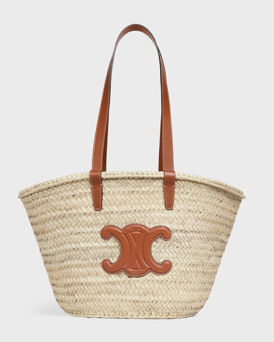CELINE★Medium Tilly bag in raffia and calfskin かごバッグ Women's Medium Tilly bag in raffia and calfskin | CELINE | 24S