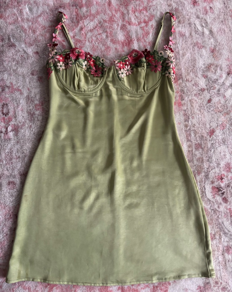 Princess Polly Green Dress With Flowers by Princess Polly - Pickle