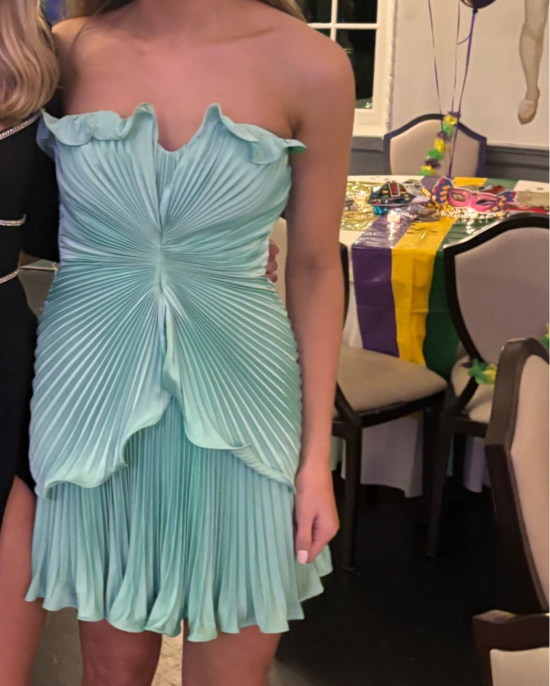 amur green pleated dress 8