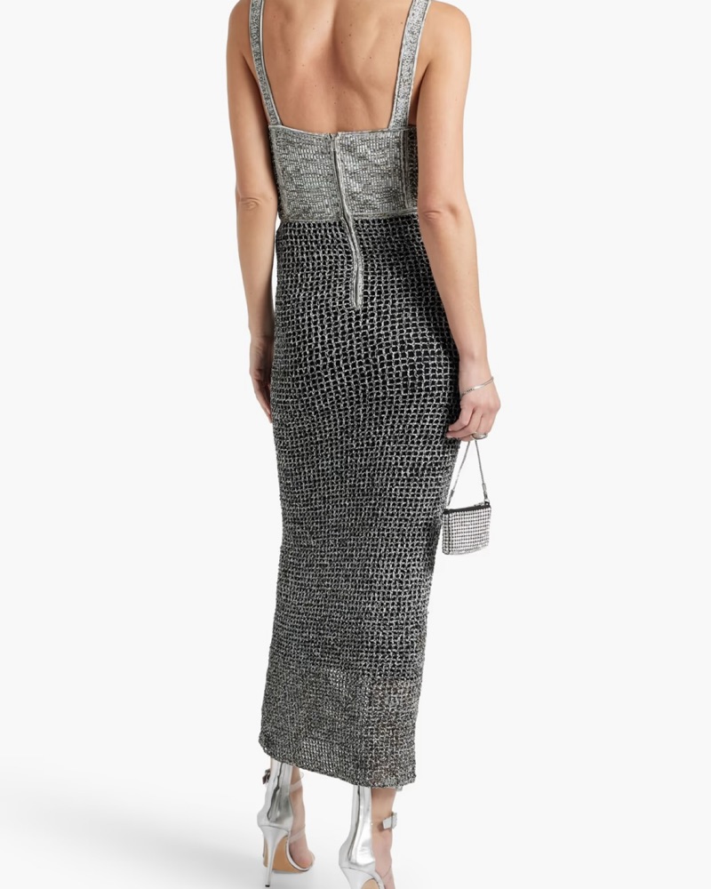 DION LEE Marled open-knit midi dress by Dion Lee - Pickle