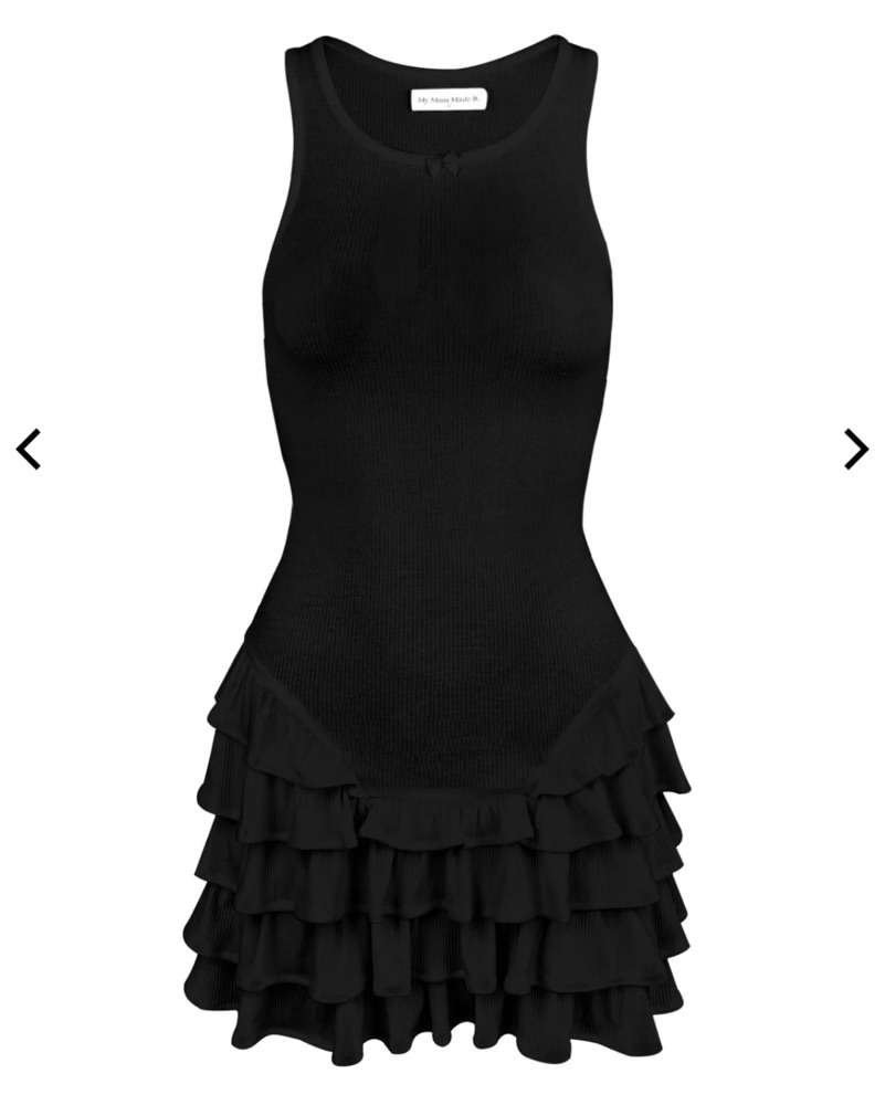約5.3万円 タグ付 Arobe Pearl Frill Dress BLACK My Mum Made It Obsidian Frill Dress | Pickle