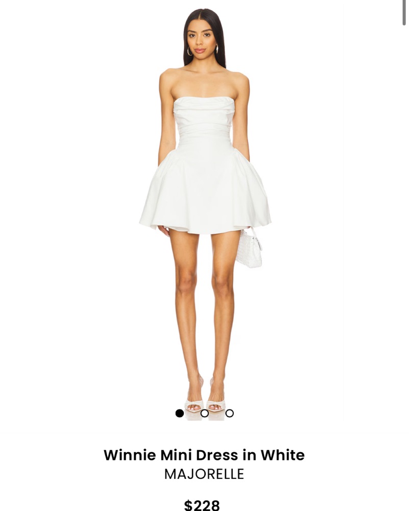 janey mini dress in white majorelle MAJORELLE Janey Mini Dress in White sz XXS