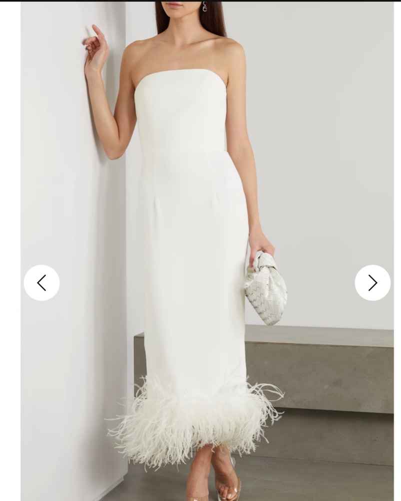 16Arlington White Ostrich Feather Dress by 16Arlington - Pickle