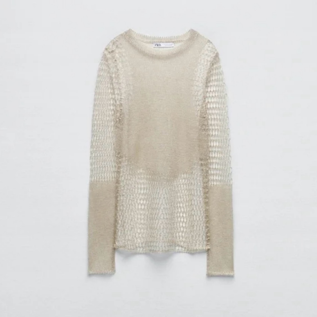 Zara Metallic Gold Mesh Top | Pickle