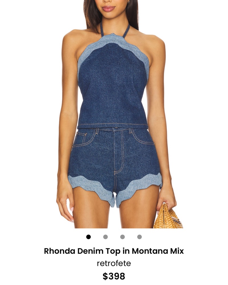 Retrofete Rhonda Denim Top Montana Mix by Retrofete - Pickle