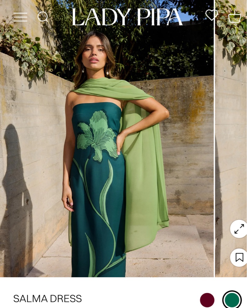 Lady Pipa Salma Green Dress & Shawl by Lady Pipa - Pickle