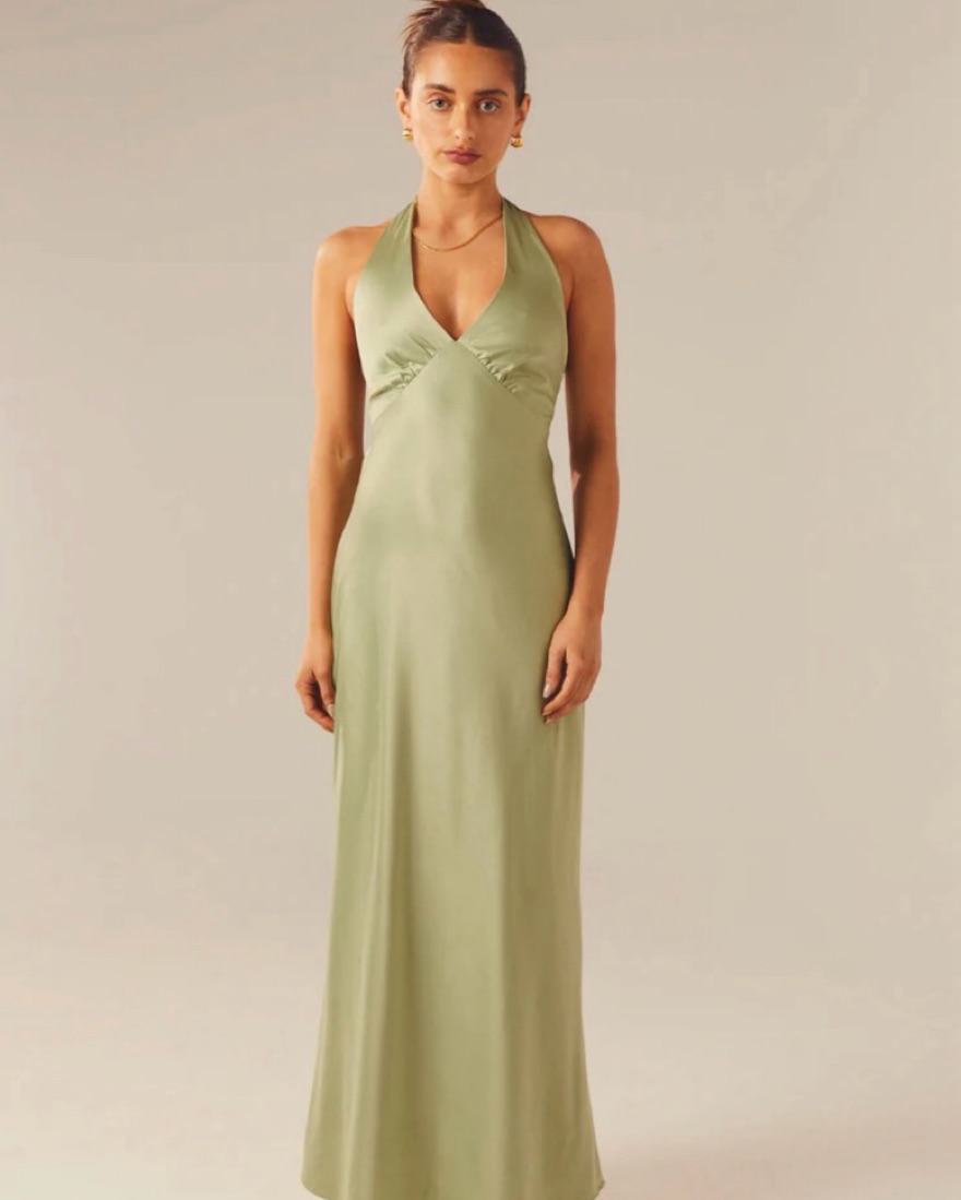 peppermayo silk dress Joanna Satin Maxi Dress
