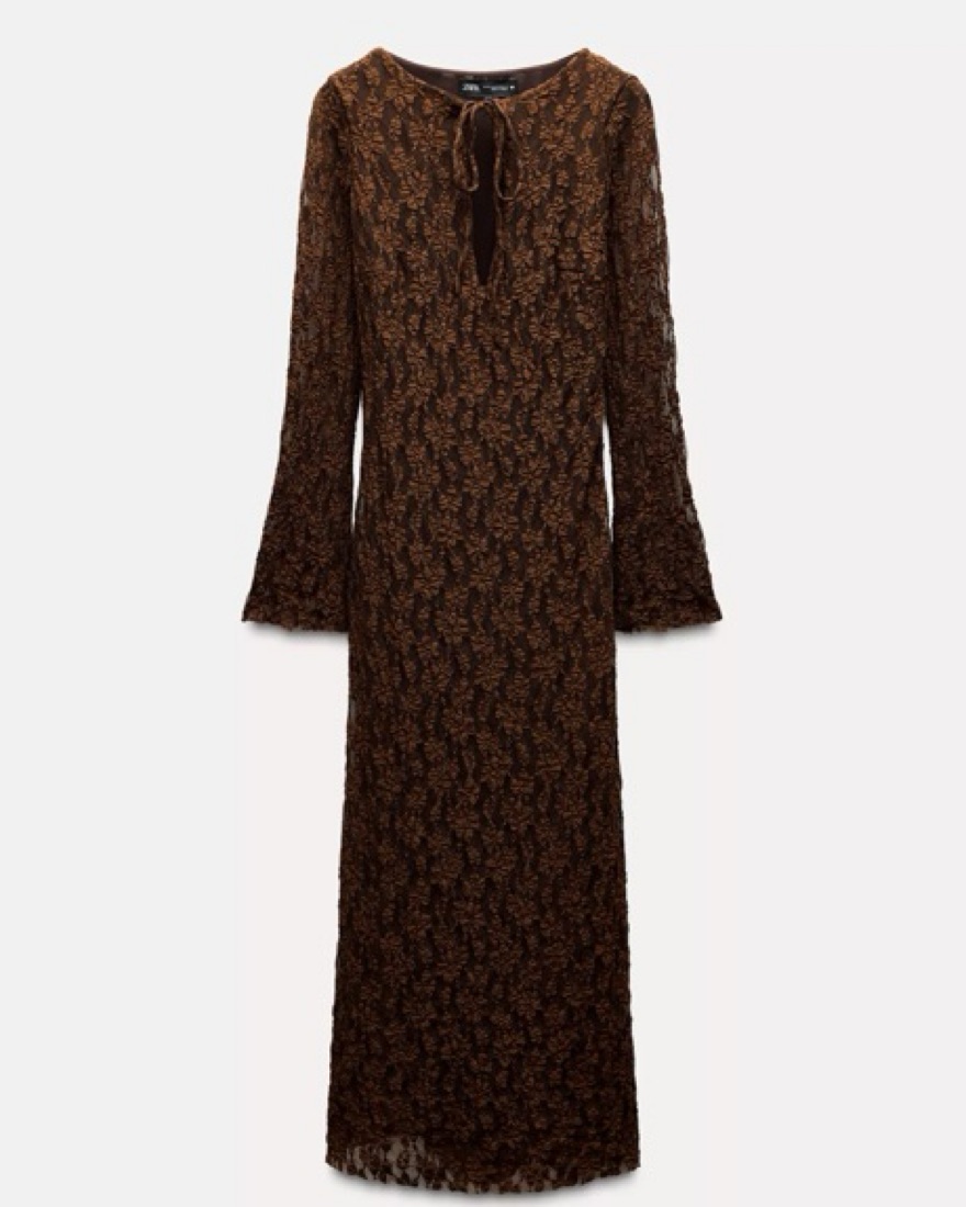 Brown Zara midi dress by Zara - Pickle