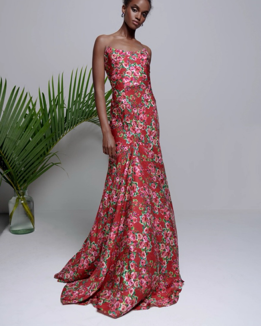 Markarian Tallulah Rose Floral Gown by Markarian - Pickle