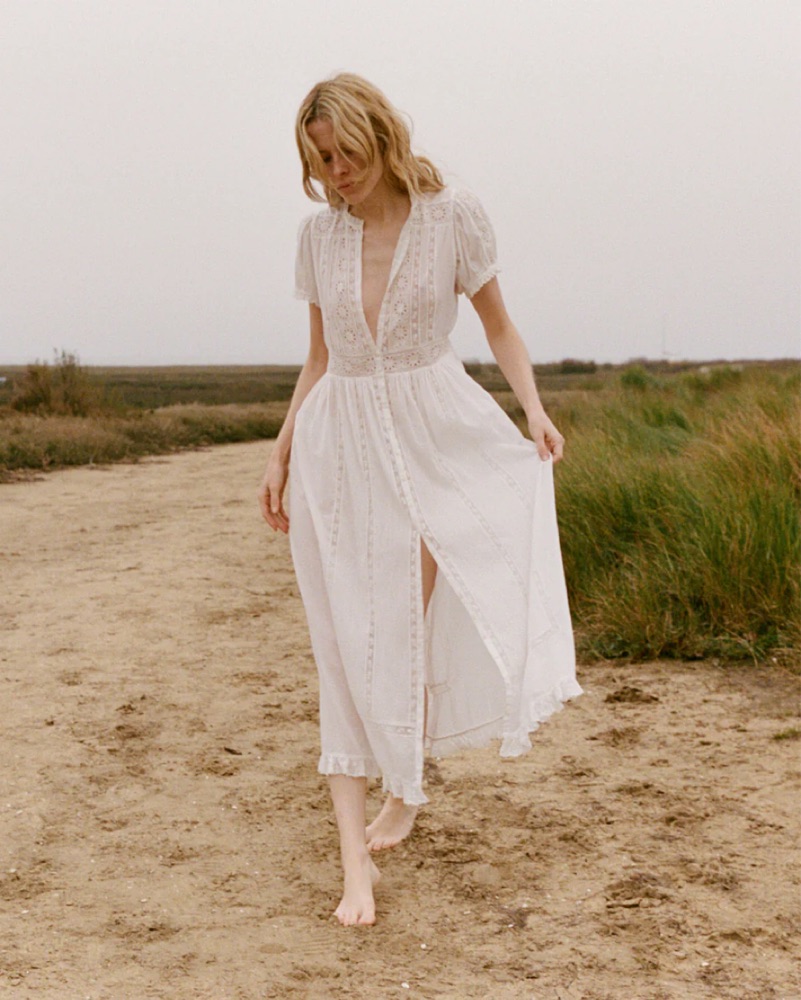 Doen White Windsor Dress by Doen - Pickle