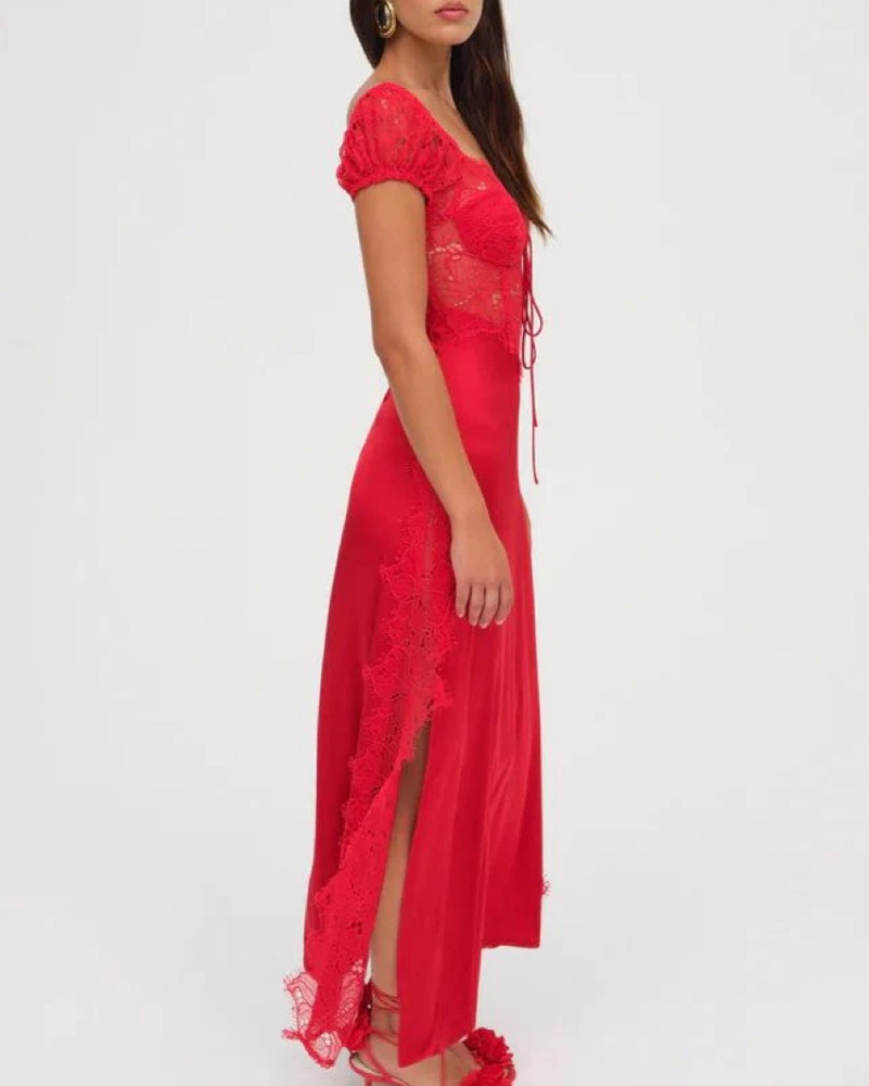 for love and lemons casey maxi dress For Love & Lemons Casey Maxi Dress in Pink