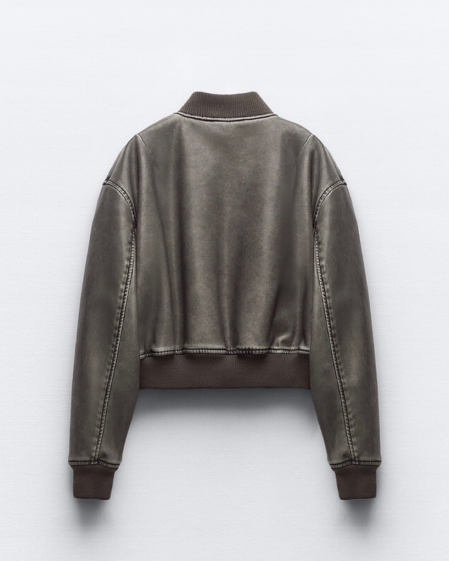 Zara Leather Bomber offers Jacket