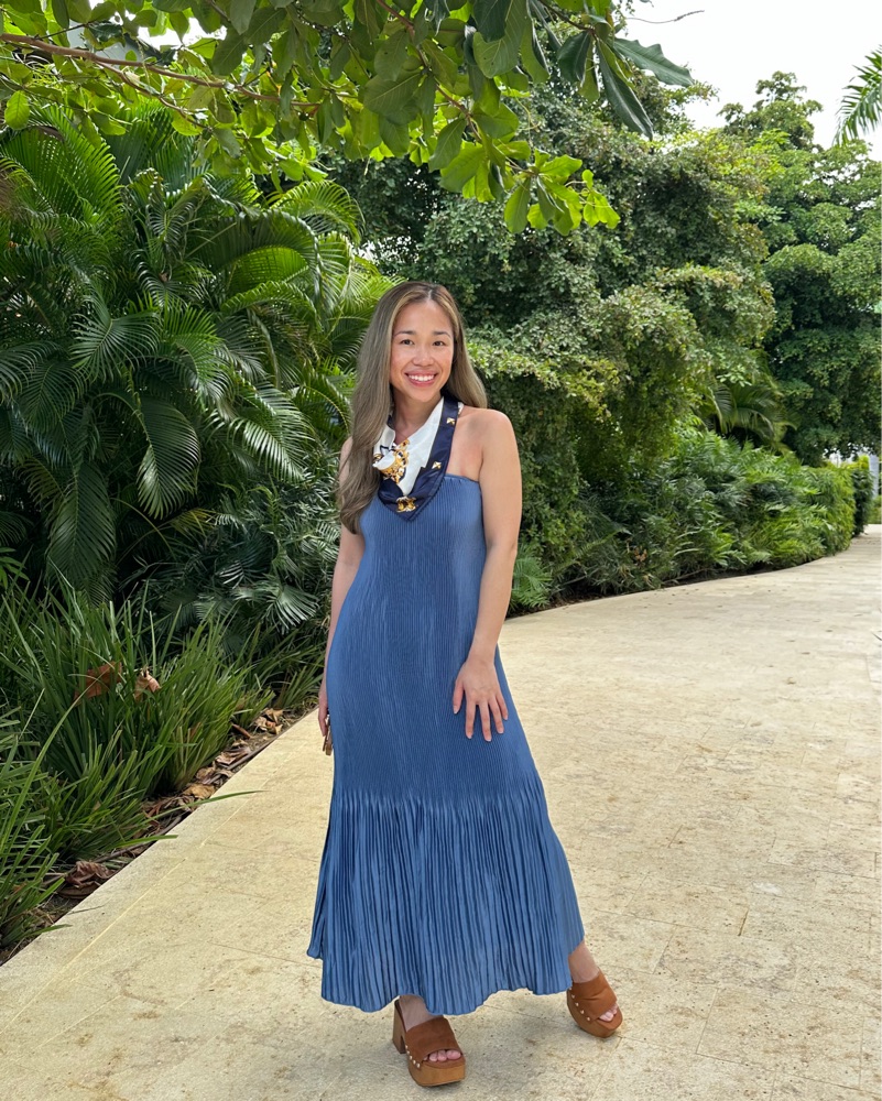Abercrombie Giselle Pleated Midi Dress by Abercrombie and Fitch - Pickle