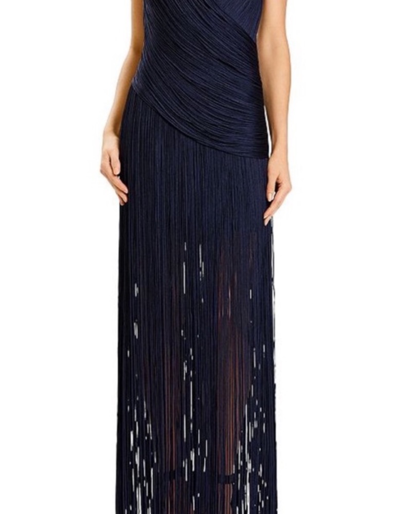 herve leger navy blue dress THE MILLIE DRESS – HERVÉ LÉGER