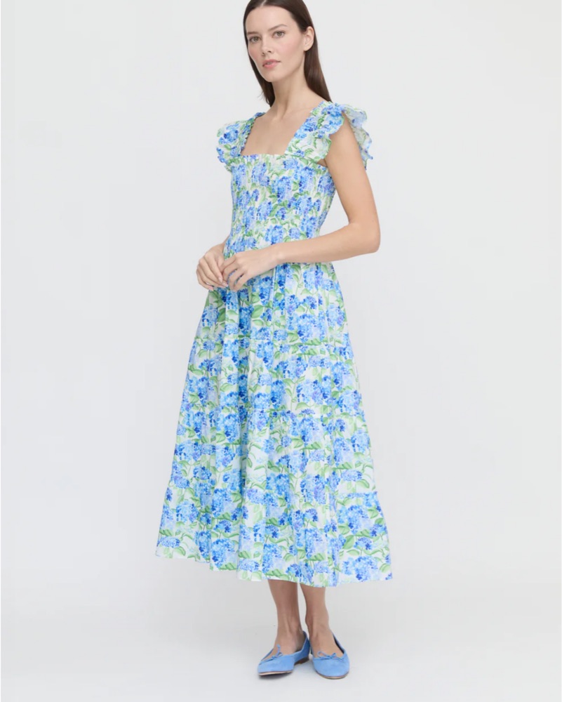 blue and white nap dress Sassy Shortcake Floral Cove Dress main image 1