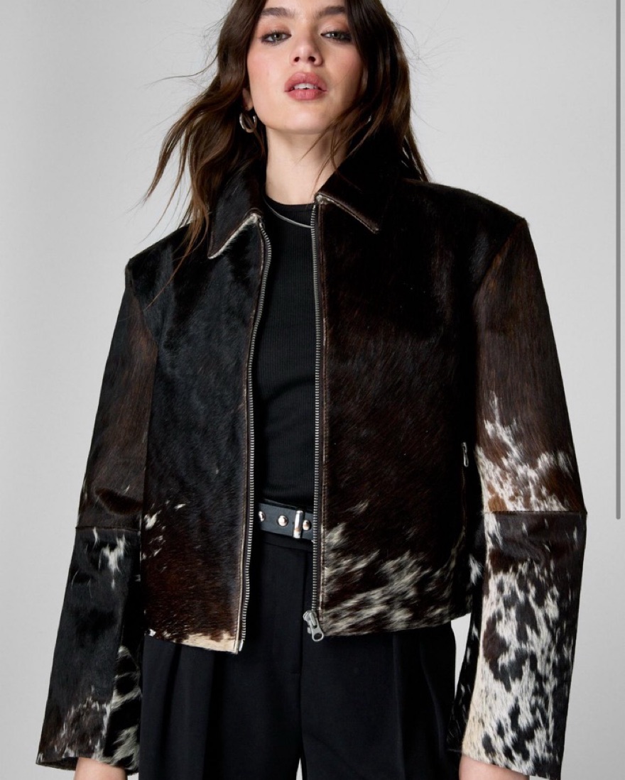 NastyGal - Cowhide Leather Jacket | Pickle