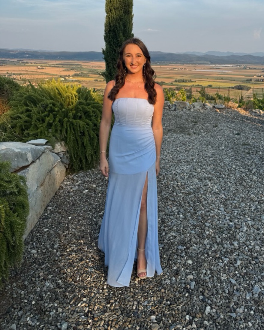 Ulyana Light Blue Strapless Dress by Lulus - Pickle