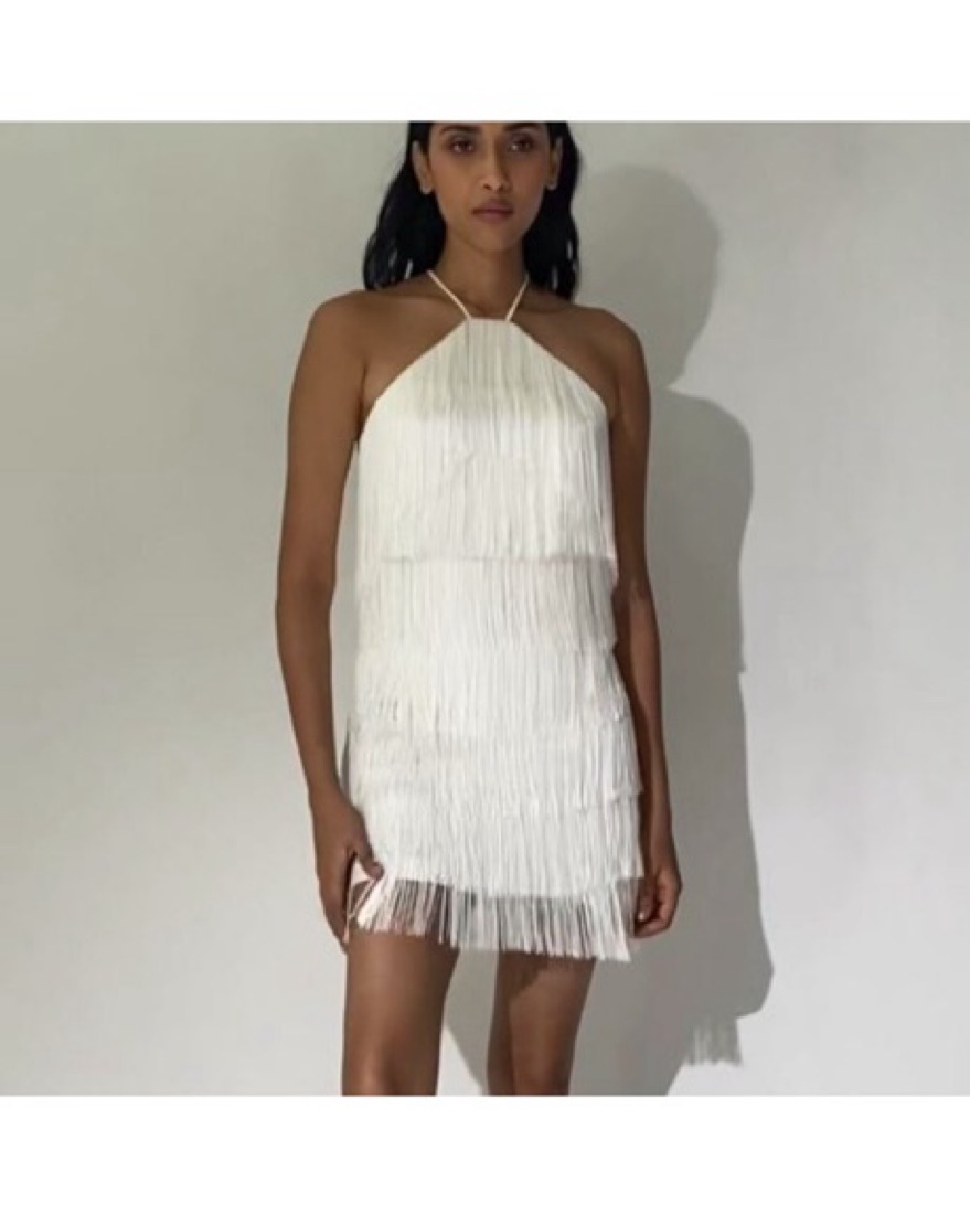 Womance White Fringe Halter Dress by Womance - Pickle