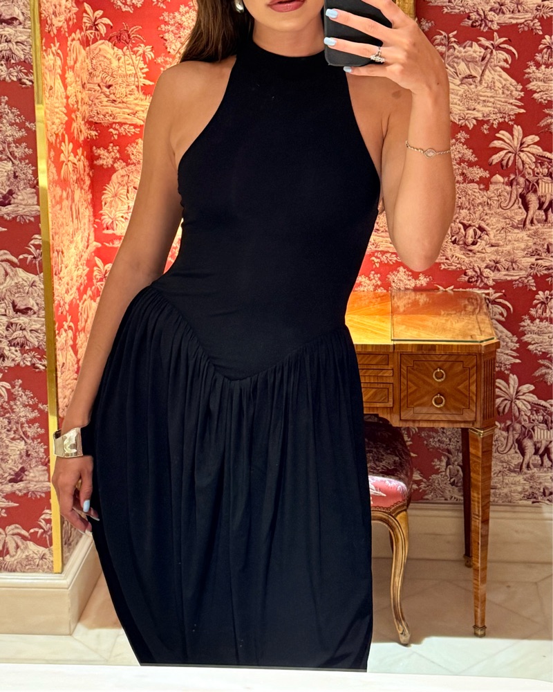 Helsa Duchess Jersey Dress In Black by Helsa - Pickle