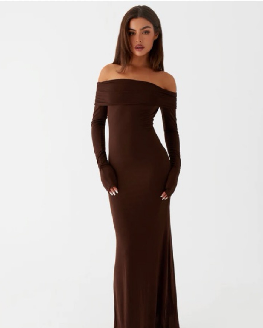 peppermayo brown dress Bloomers Maxi Dress