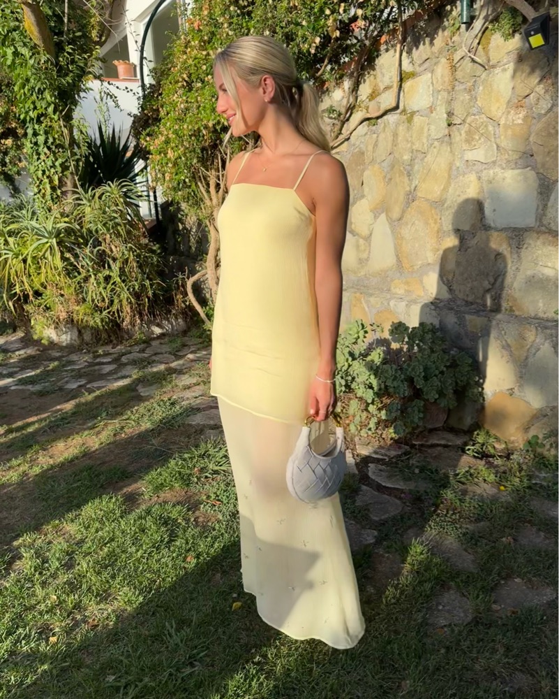 baobab noel embellished maxi dress BAOBAB | Noel Maxi Dress | Women's Yellow Embellished Square Neck Maxi Dress  | Elegant Evening Wear