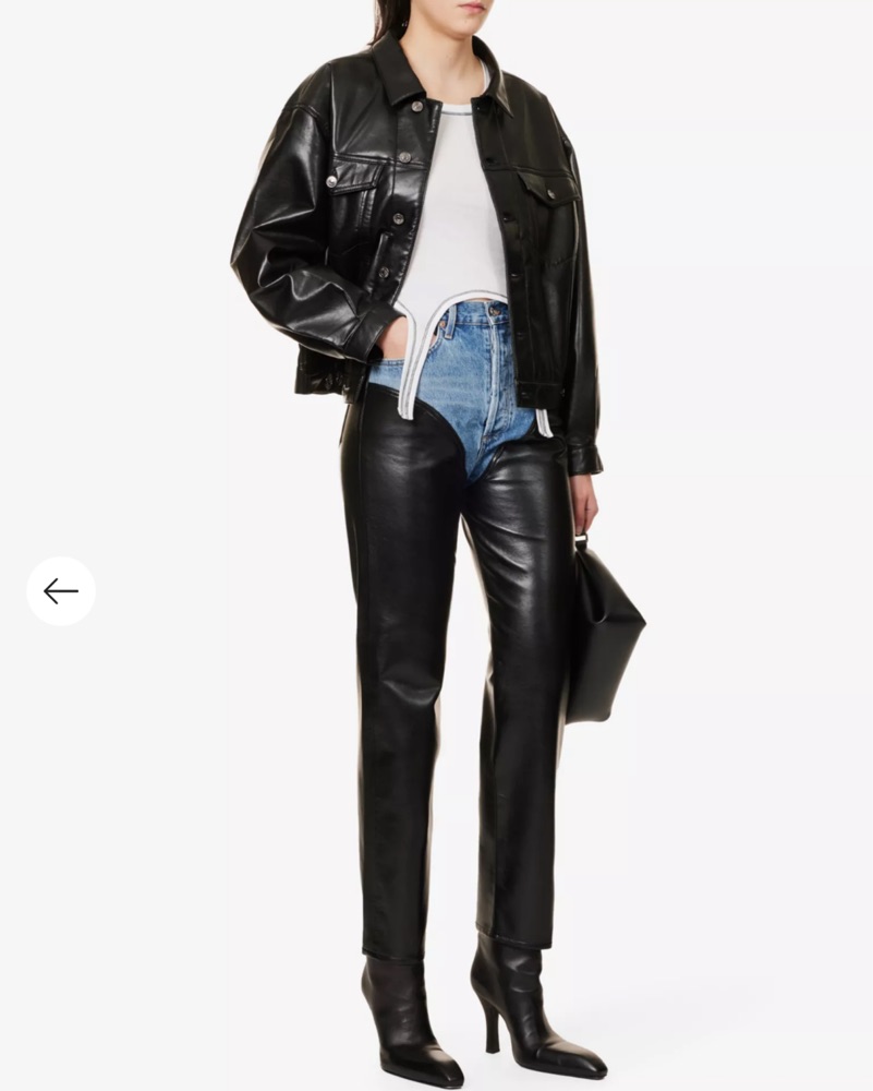 AGOLDE Harley Denim & Leather Pant | Pickle