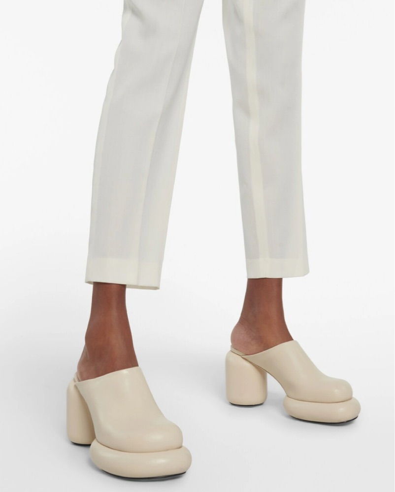 cedar⭐︎JIL SANDER LEATHER CREAM JIL SANDER Leather sneakers | NET-A-PORTER