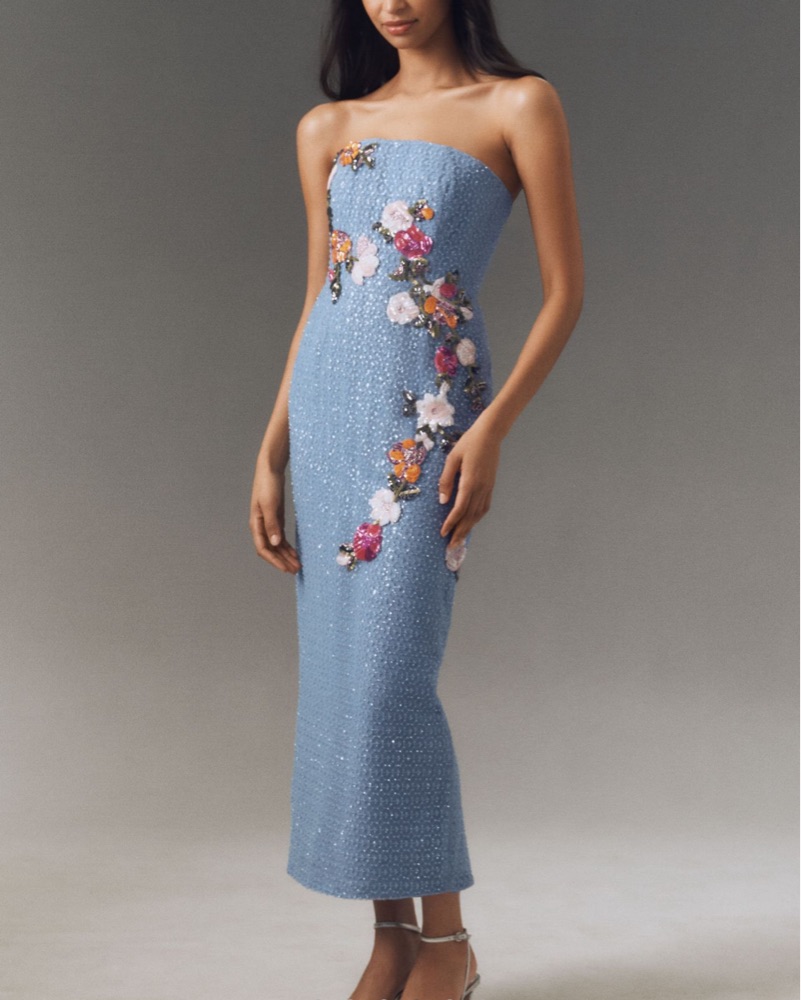 Helsi Silvia Strapless Blue Sequin midi by Helsi - Pickle