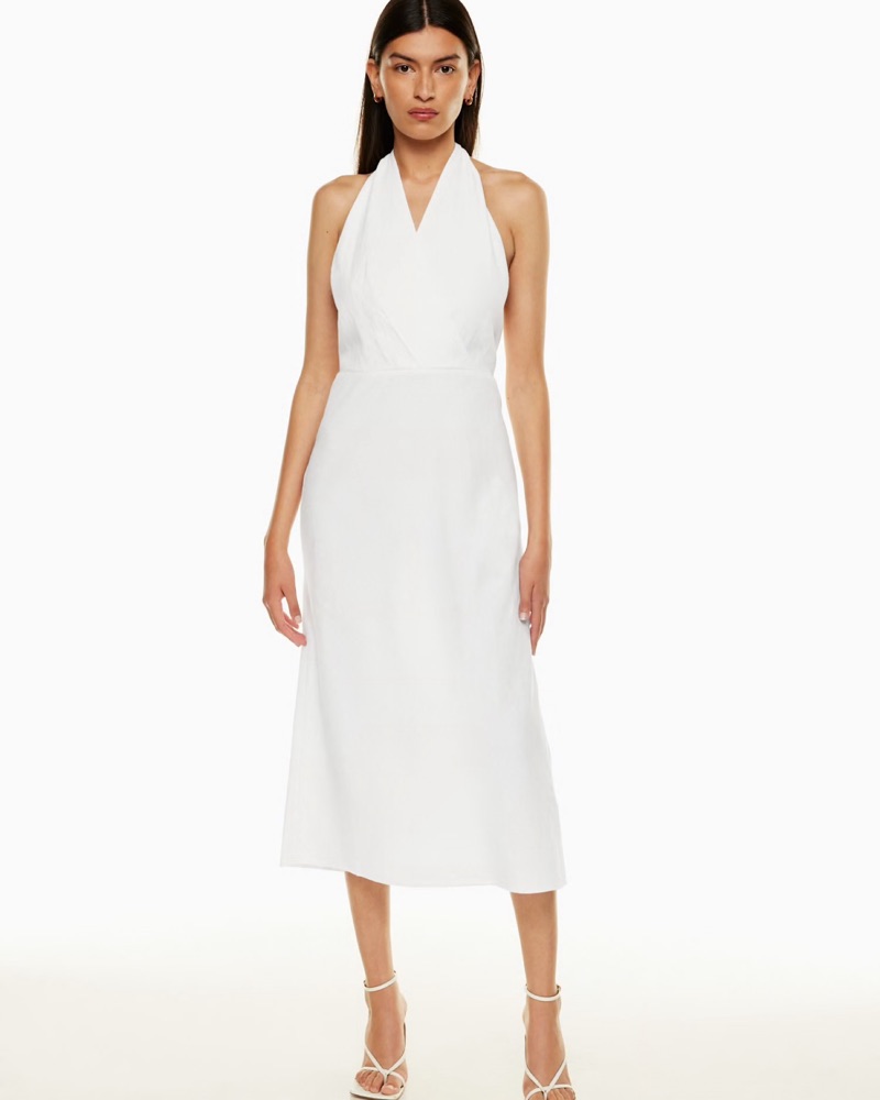 Aritzia Trestle White Linen Halter Dress by Aritzia - Pickle