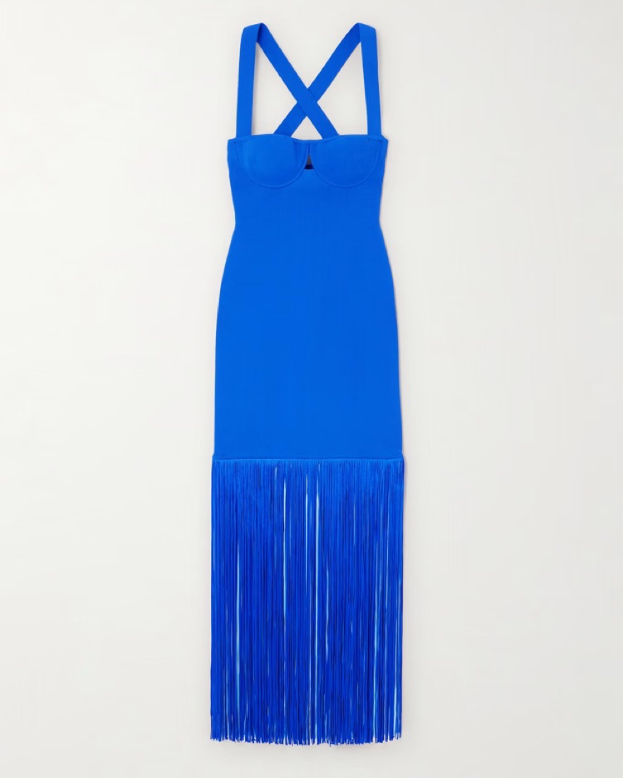 Galvan Blue Fringe Gown | Blue Wedding Guest Dress, Blue Bridesmaid Dress,  Studio 54 by Galvan London - Pickle
