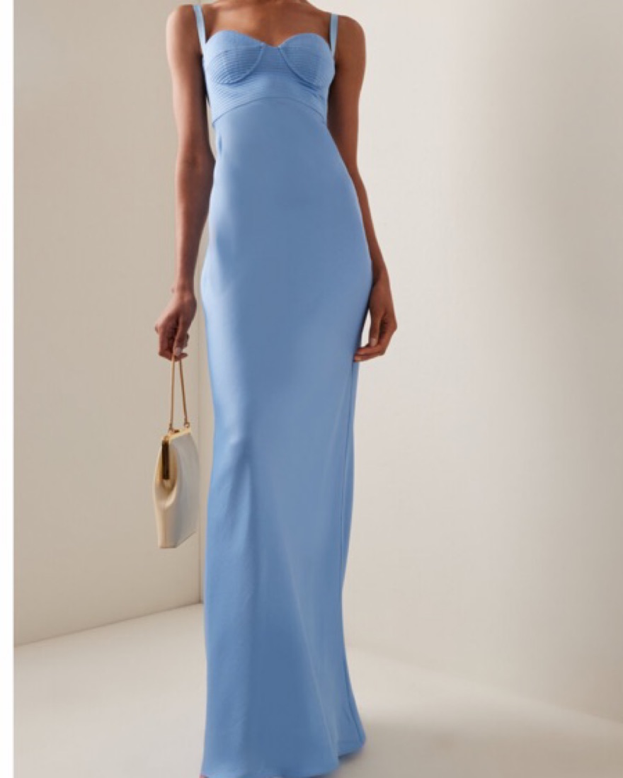 anna october blue dress Anna October Waterlily Blue Dress Satin Slip Midi Dress