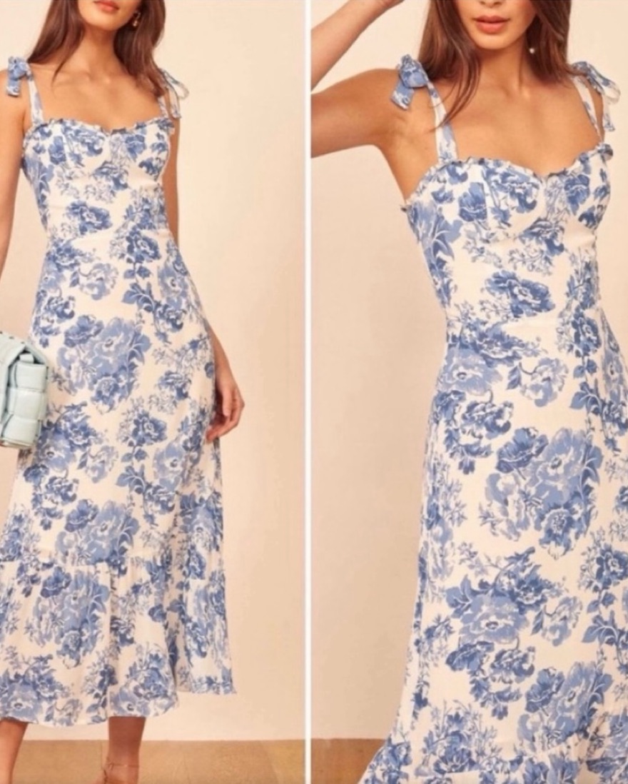 Reformation Dress / Blue & white Floral by Reformation - Pickle