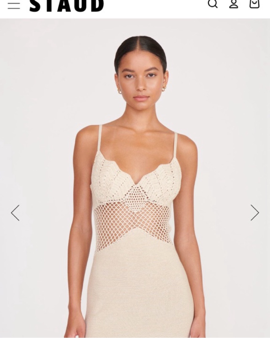 staud crochet dress Rio crochet cotton beach dress in beige - Staud