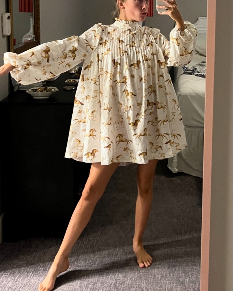 ♡ GANNI horse-print mini drees ganni horse dress by Ganni - Pickle