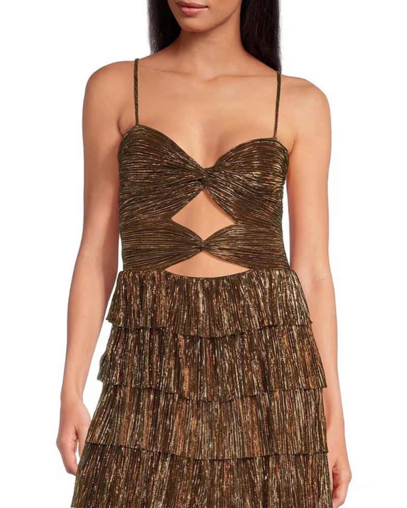 Sparkly Metallic Tiered Dress by gianni bini - Pickle
