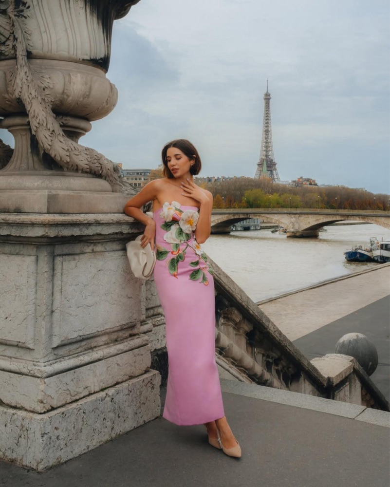 Leo Lin Rayna Pink Floral Gown S by Leo Lin - Pickle