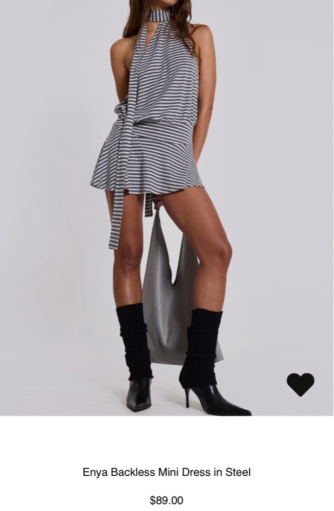 Jaded London Striped Backless Mini Dress by Jaded London - Pickle