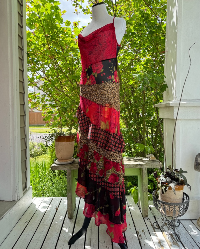 Floral Rose & Leopard Ruffle Layer Dress by Victoria's Secret - Pickle
