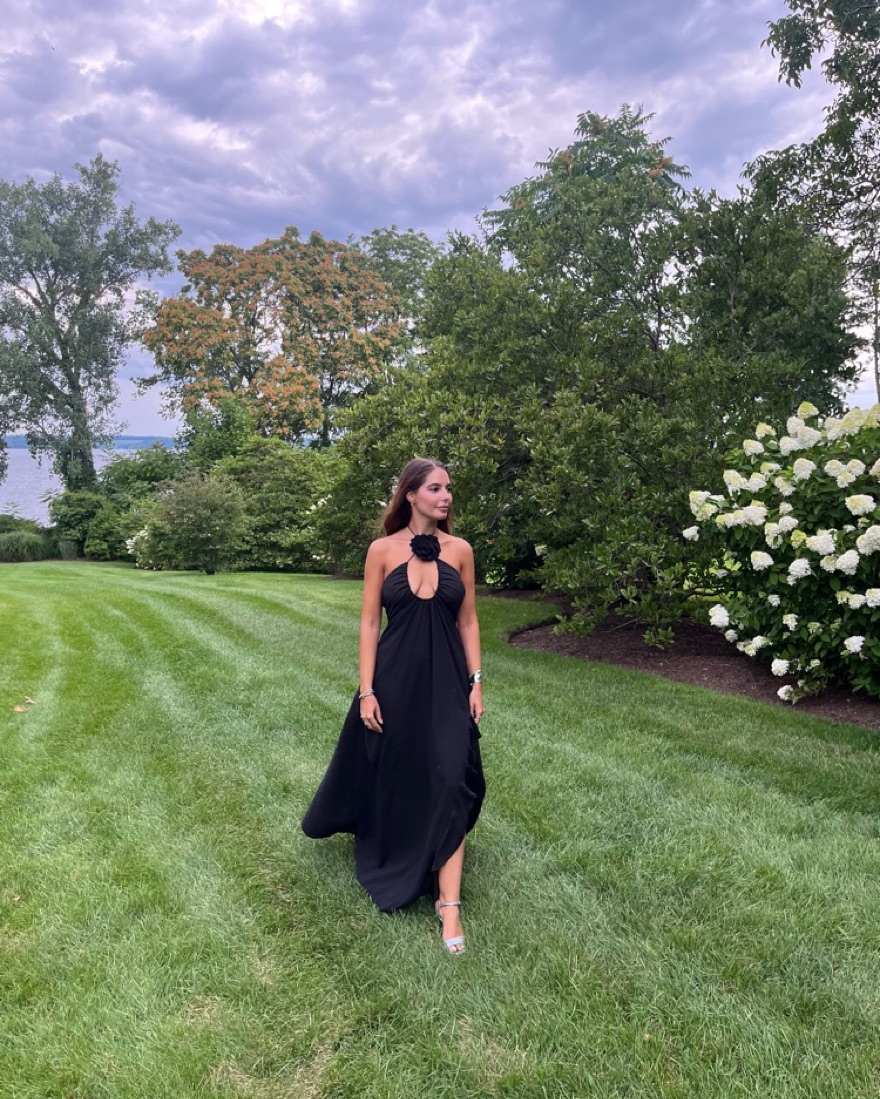 spring black tie dress I let the bride pick my dress for her black tie wedding and I'm not mad  about it  love you @janessaleone  Dress is @toni_maticevski   Diamonds are @retrouvai