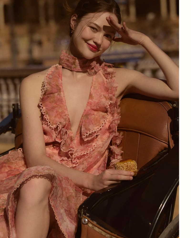 Anthropolgie Floral Ruffle Halter Dress by Anthropologie - Pickle