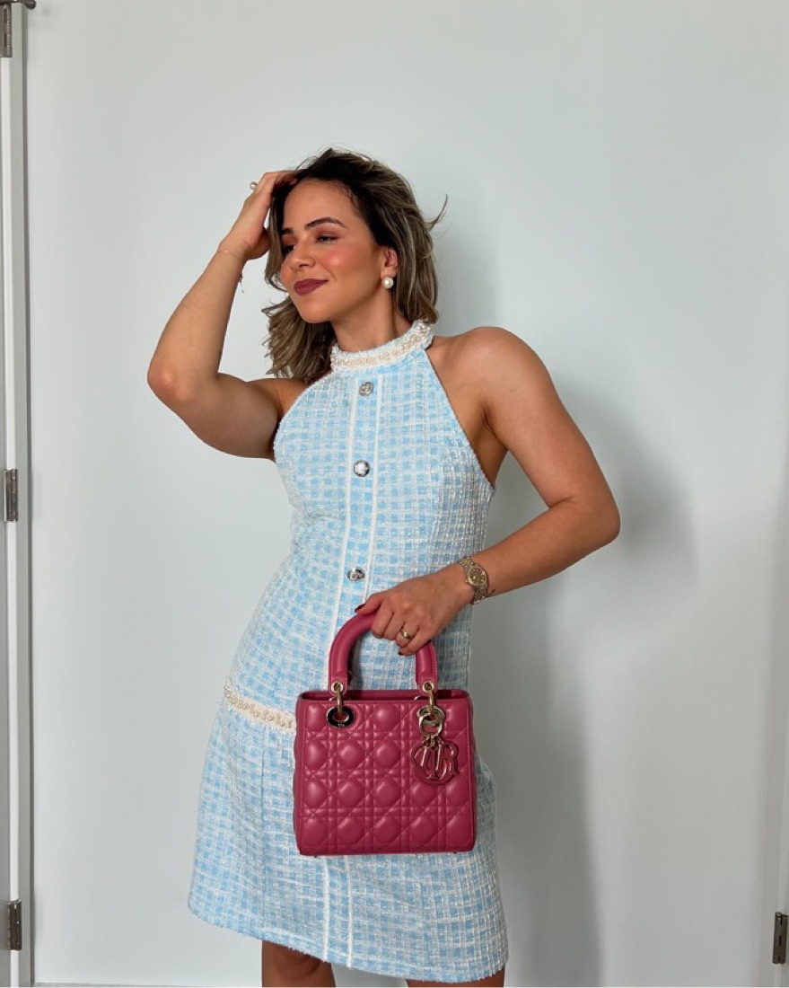 Blue Tweed Mini Dress by Raphaella - Pickle