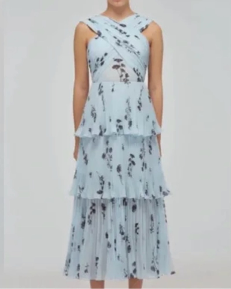 SELF PORTRAIT フロラル エンヘリッシュト クレフ フレイスツ Selft Portrait Blue Floral Silhouette Ch | Pickle