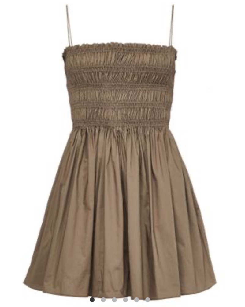 matteau shirred mini dress Matteau Shirred Bodice Mini Dress - White