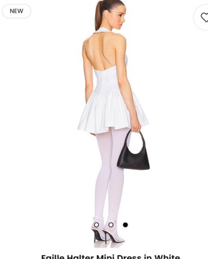 faille halter mini dress in white Helsa Faille Halter Mini Dress In White by Helsa