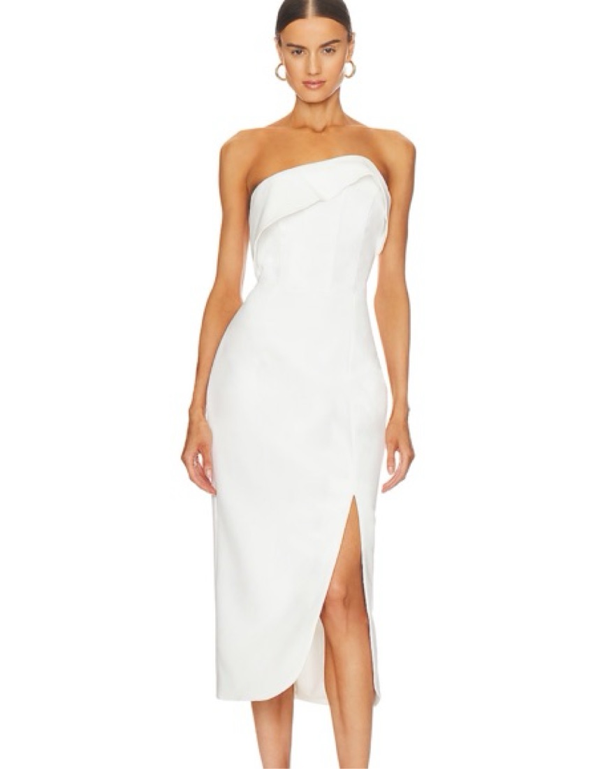 revolve white satin dress Ivory Maxi Dress